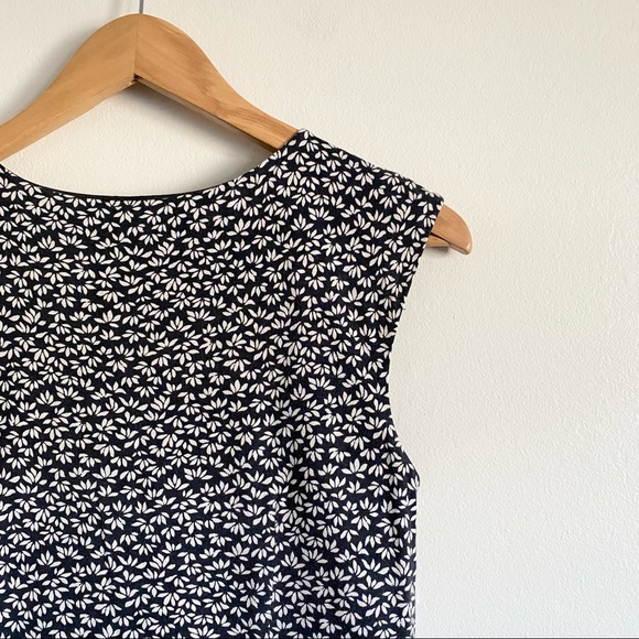 LOFT Petite Floral Sleeveless Mini Dress Olive Green - Picture 5 of 6